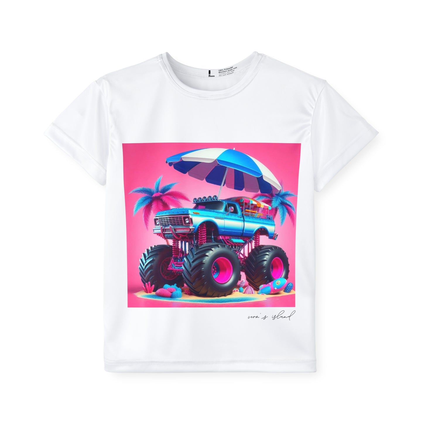 Kids Beach Monster Truck Sports/Swim Shirt
