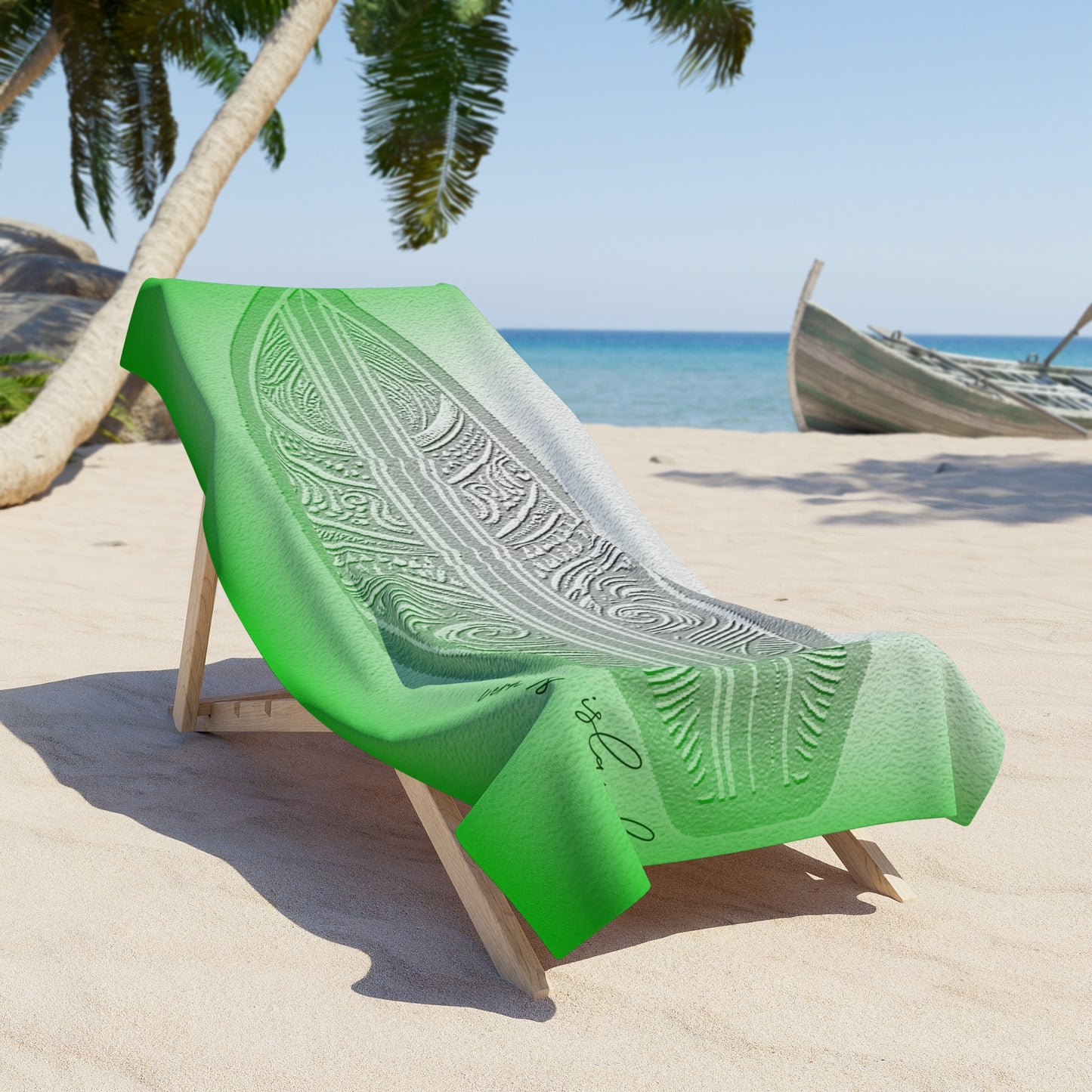 Surf Fantasy Beach Towel - Golf Course Green
