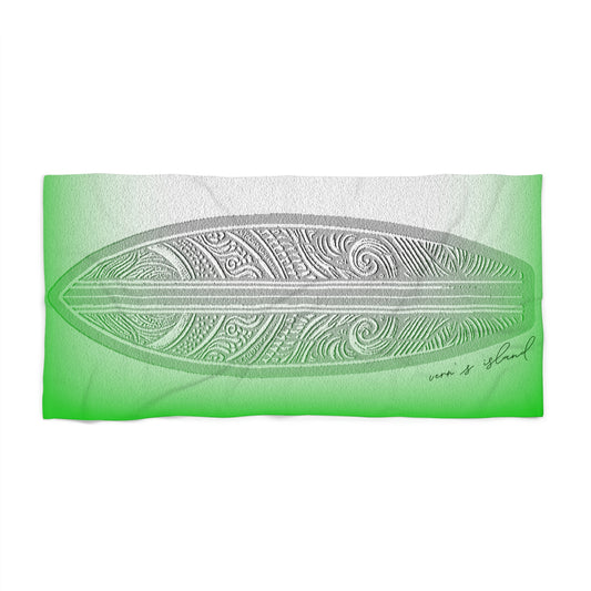 Surf Fantasy Beach Towel - Golf Course Green