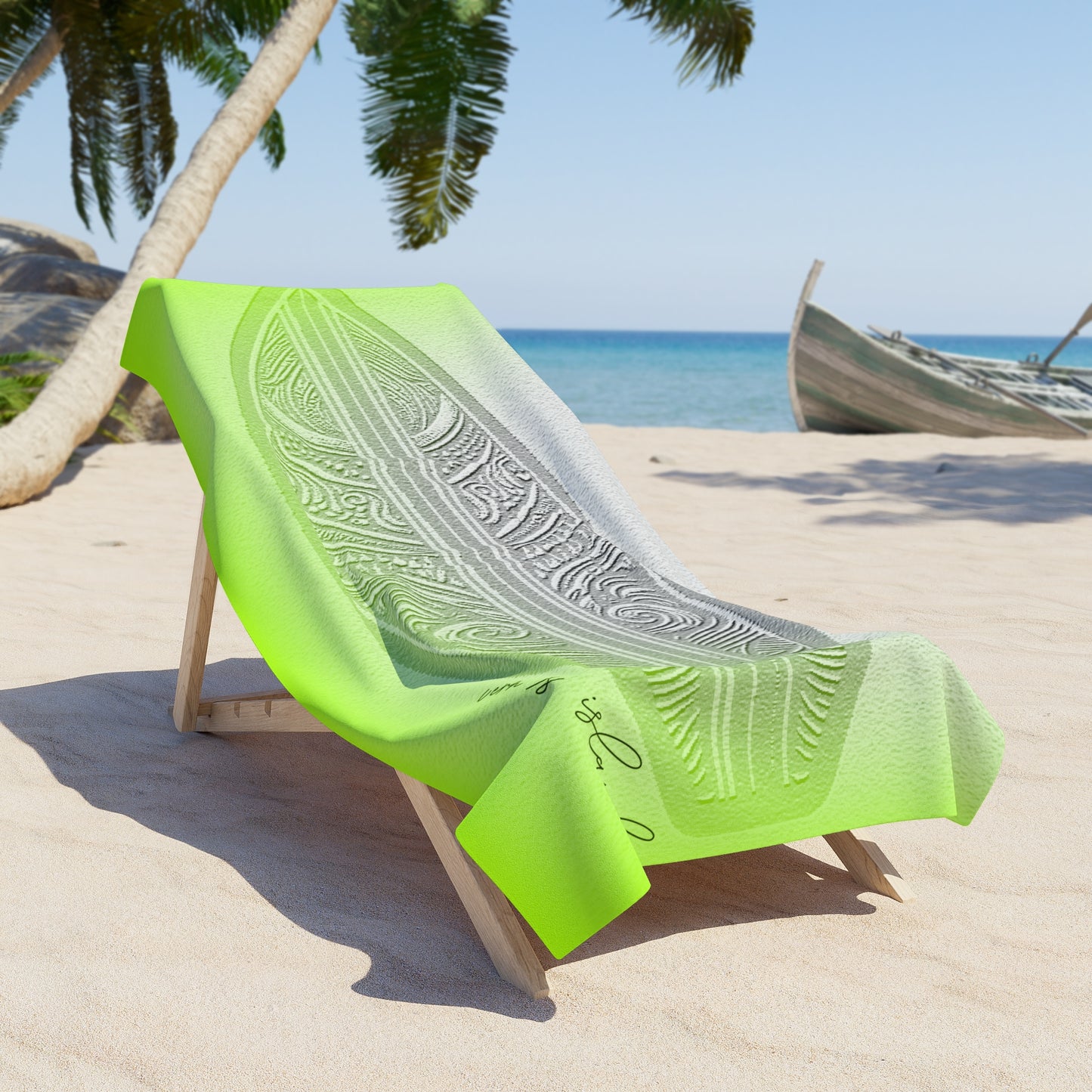 Surf Fantasy Beach Towel - Tennis Ball Green