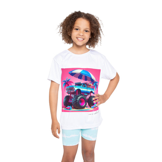 Kids Beach Monster Truck Sports/Swim Shirt